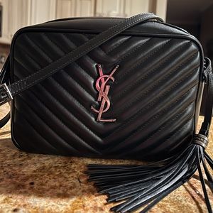 YSL Camera Bag black leather
